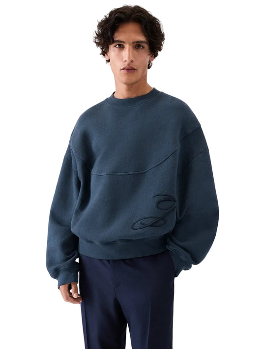 Jacquemus Felpa J Blu Navy Scuro