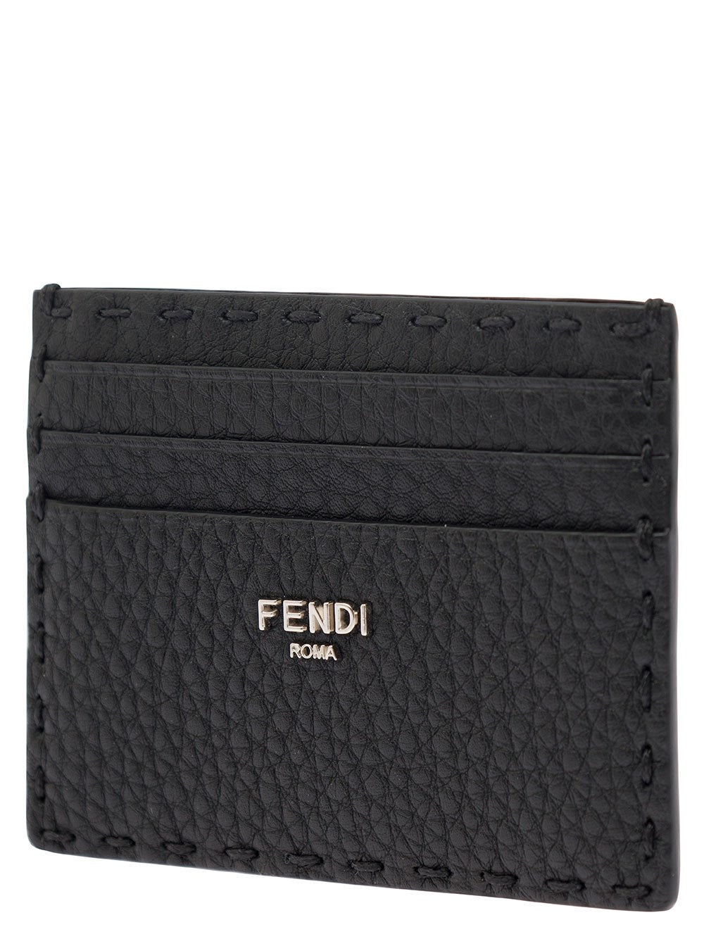Portacarte con Lettering Fendi in Cuoio Romano