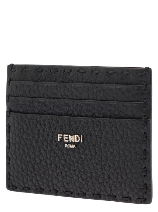 Portacarte con Lettering Fendi in Cuoio Romano