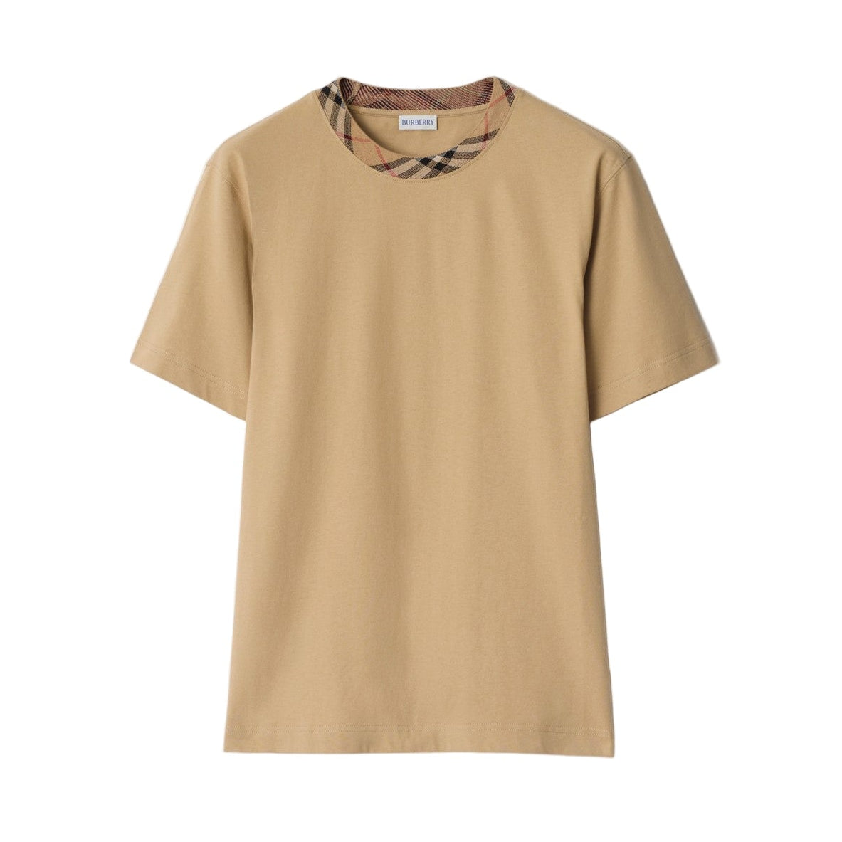 T-shirt in cotone con finiture Check