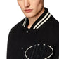 Bomber varsity in cotone e pelle