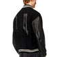 Bomber varsity in cotone e pelle