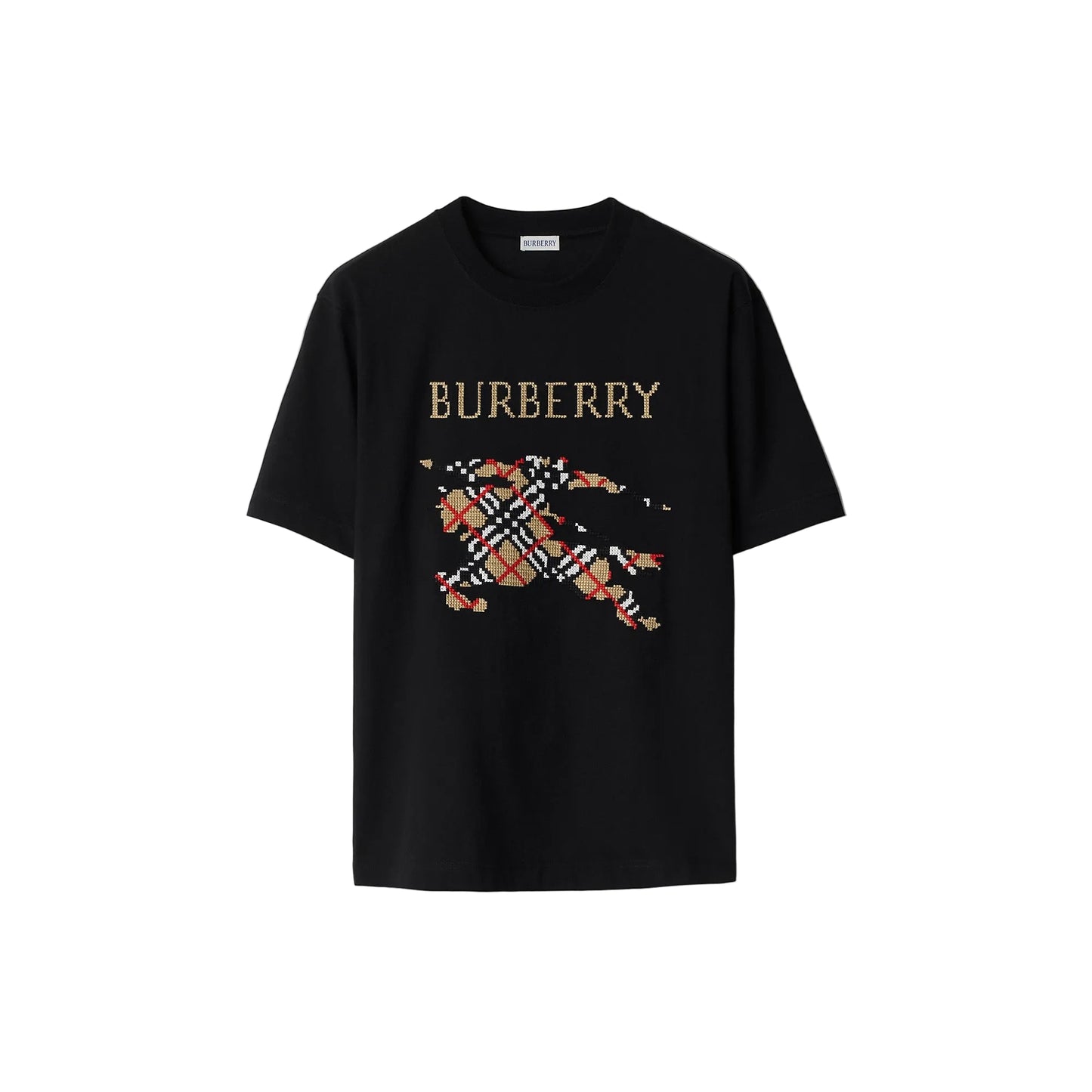 T-shirt in cotone con cavaliere a punto croce