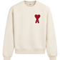 Ami Paris Felpa logo Ami de Coeur Beige vista frontale