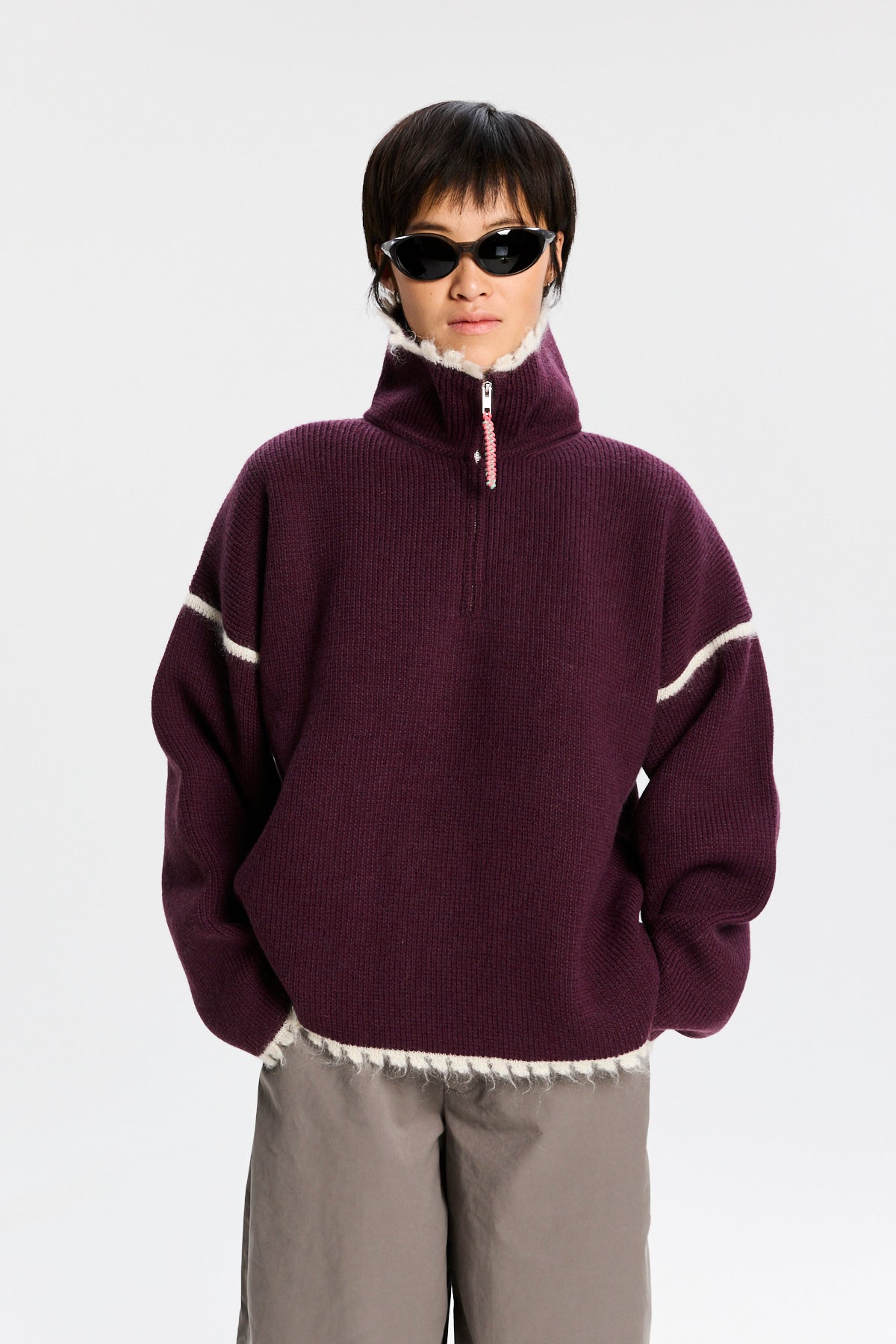 Maglione Half-Zip Bonsai color cacao