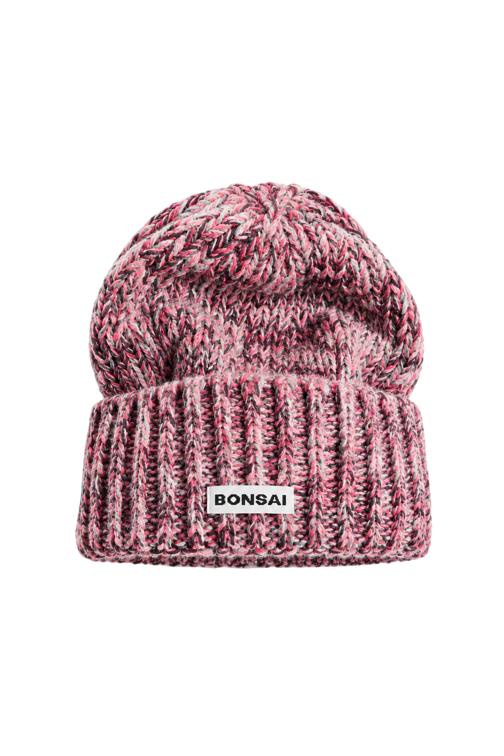 Berretto Mouliné Bonsai rosa in maglia mélange