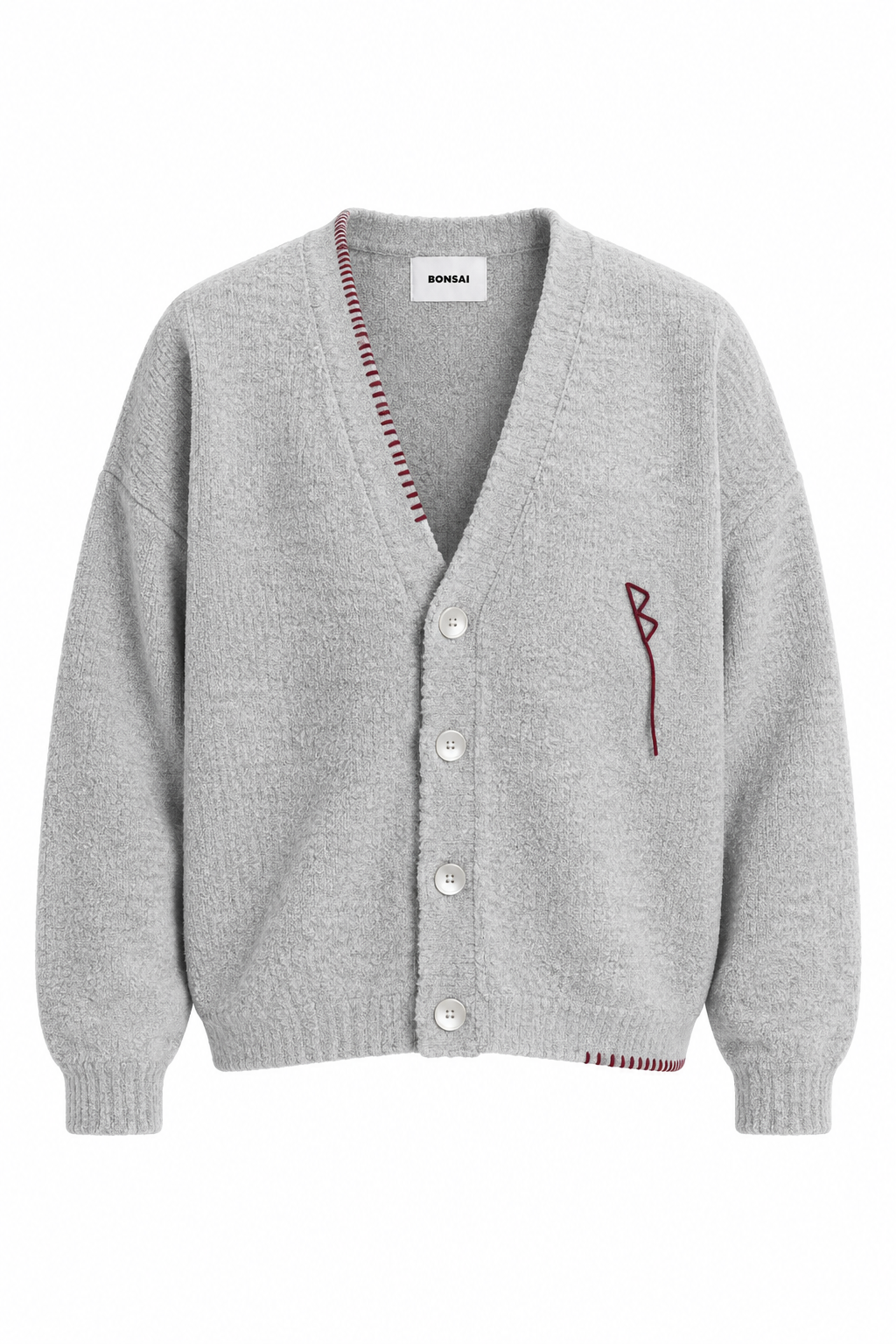 Bonsai Cardigan Bouclé Grigio Chiaro