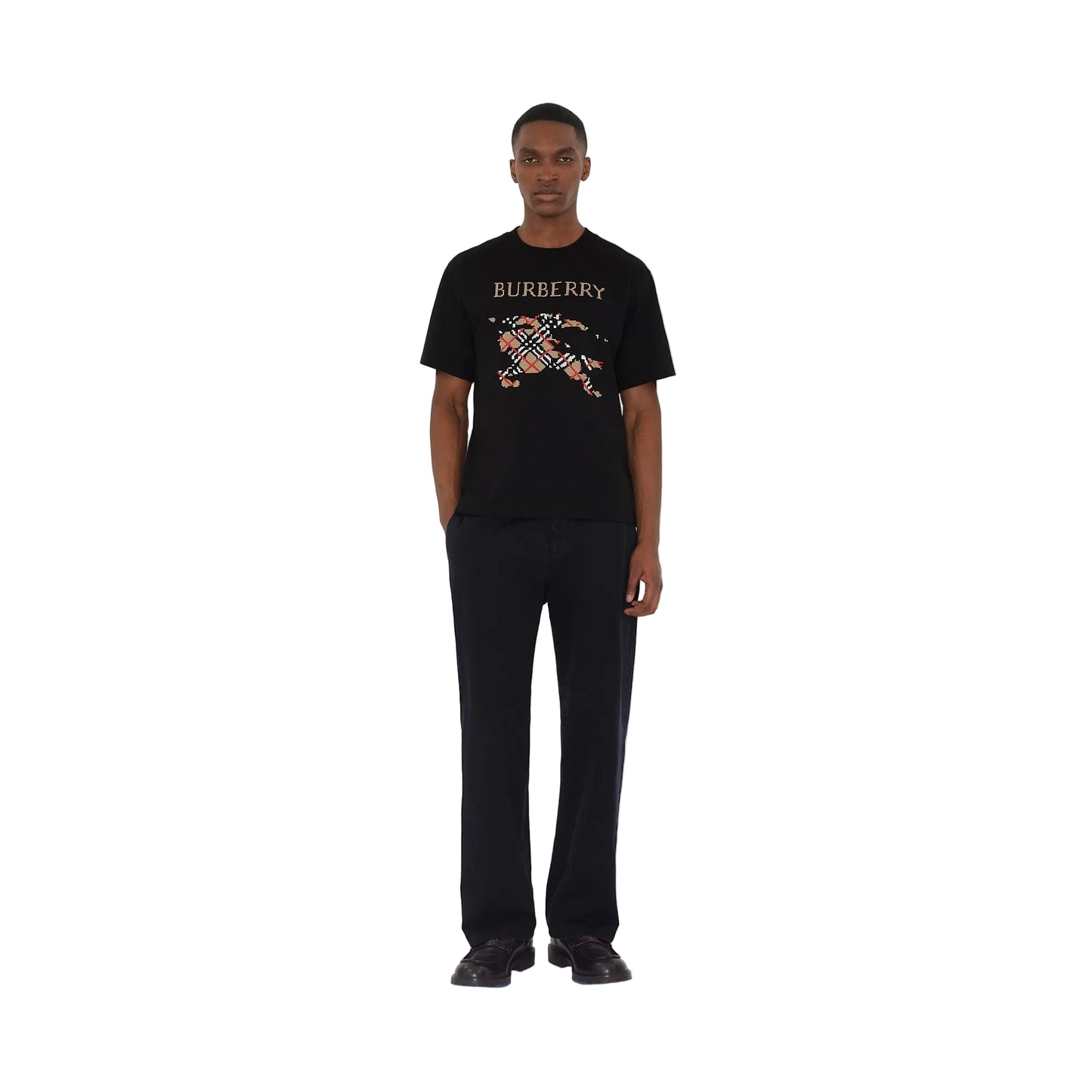 T-shirt in cotone con cavaliere a punto croce
