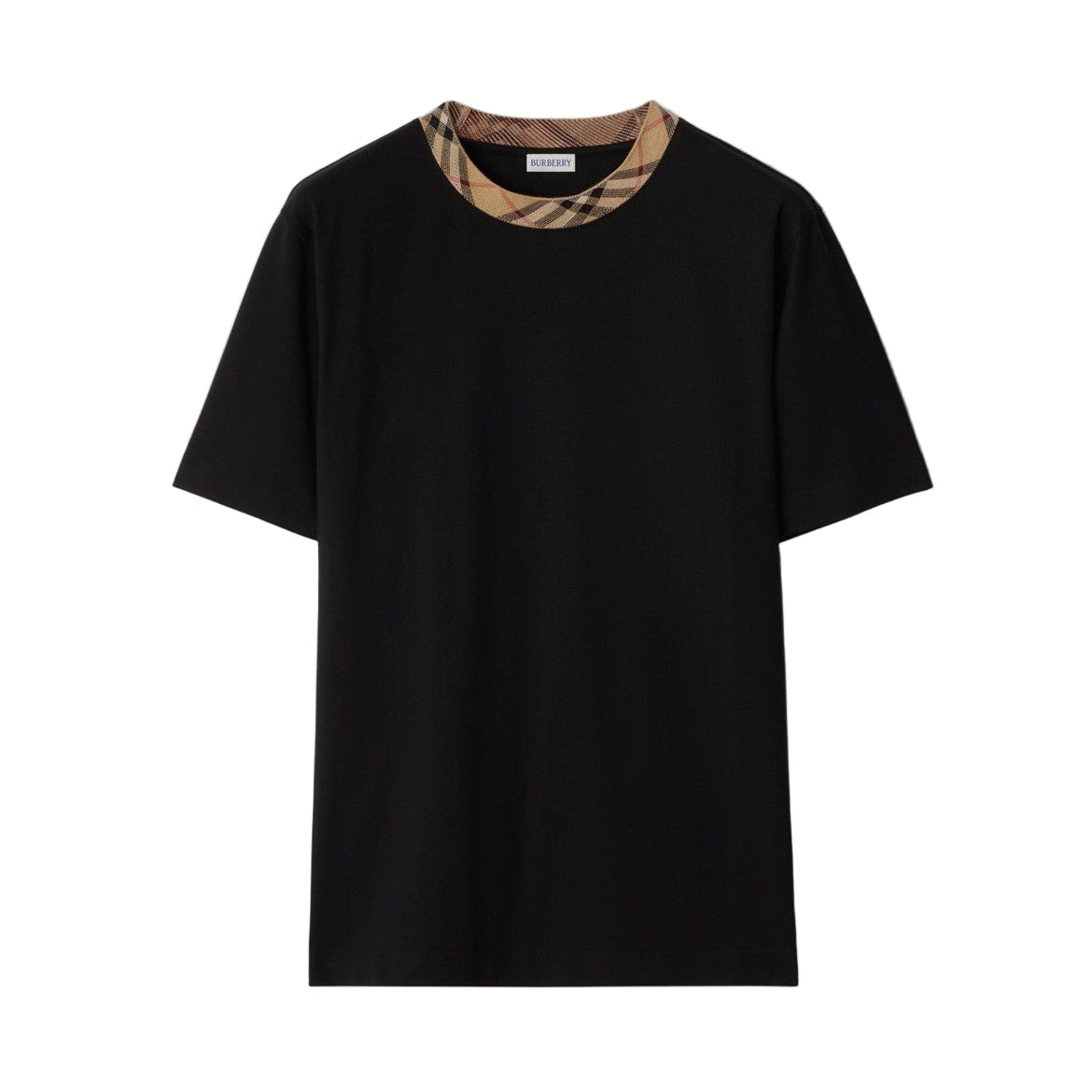 T-shirt in cotone con finiture Check