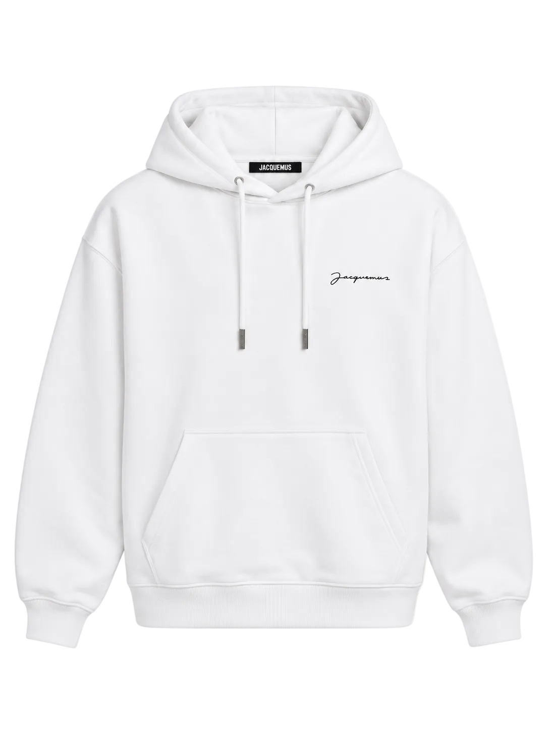 Jacquemus Felpa con Cappuccio Logo Ricamato Bianca