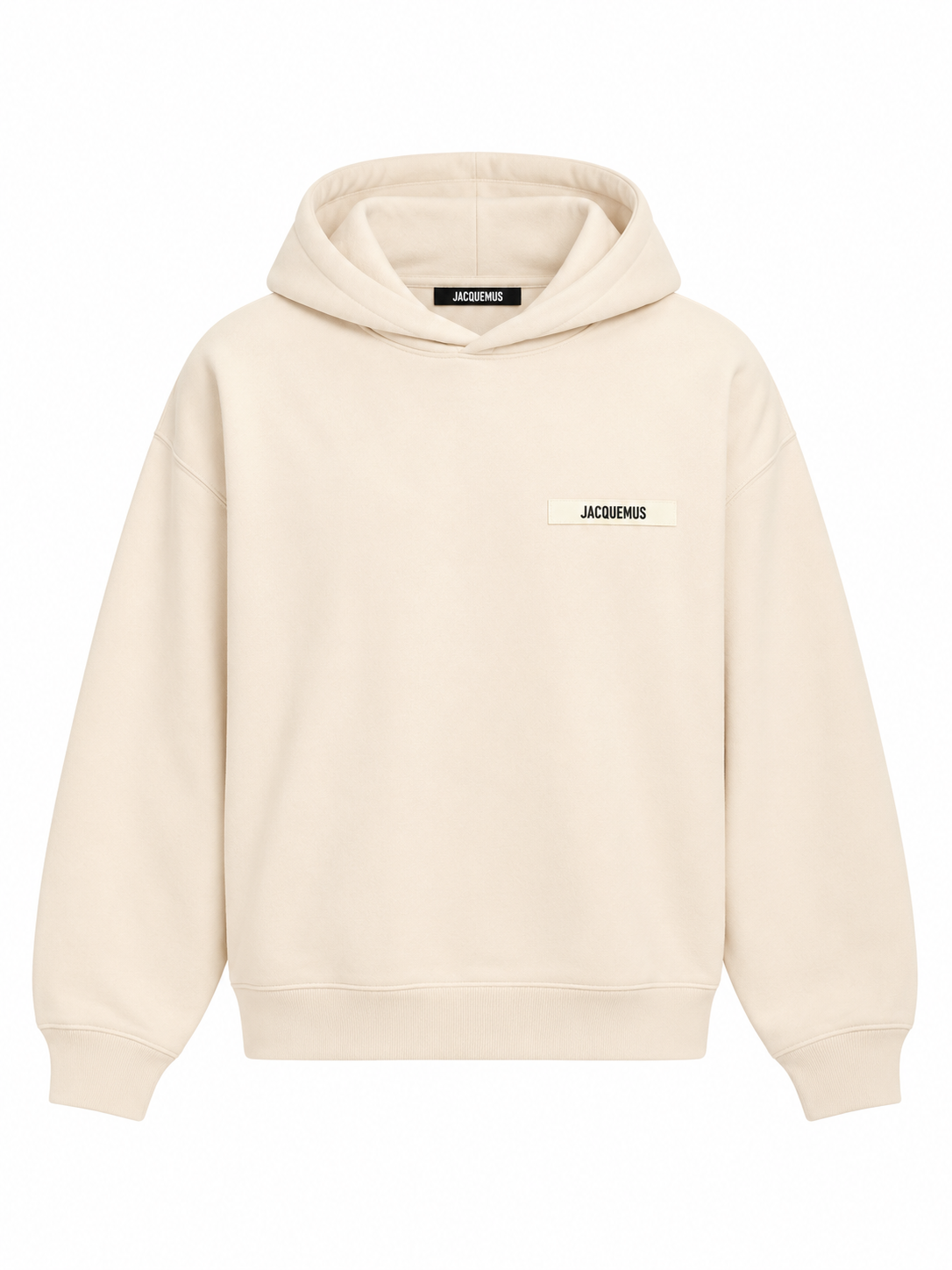 Jacquemus Felpa con Cappuccio Gros Grain Beige