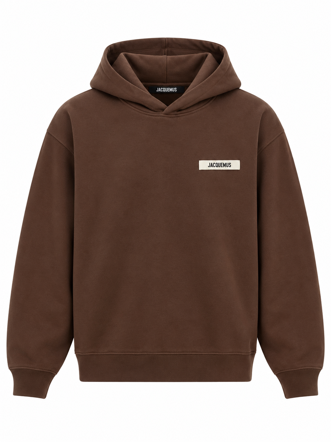 Jacquemus Felpa con Cappuccio Gros Grain Marrone Scuro