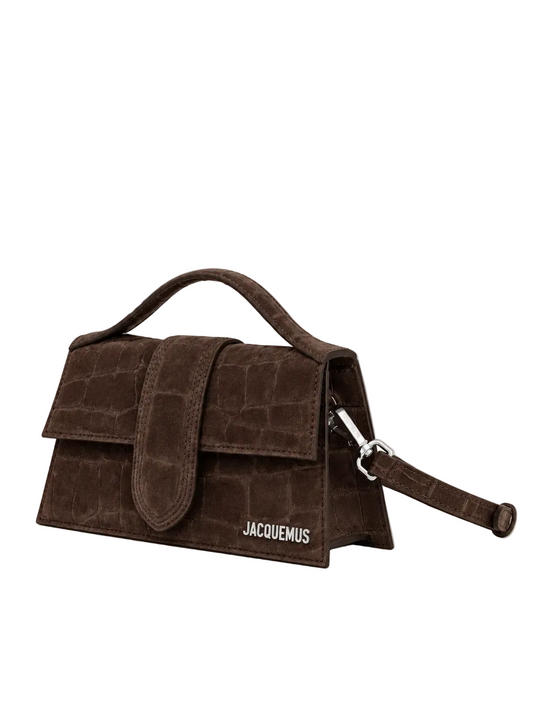 Jacquemus Le Grand Bambino Croco Marrone Scuro Scamosciata