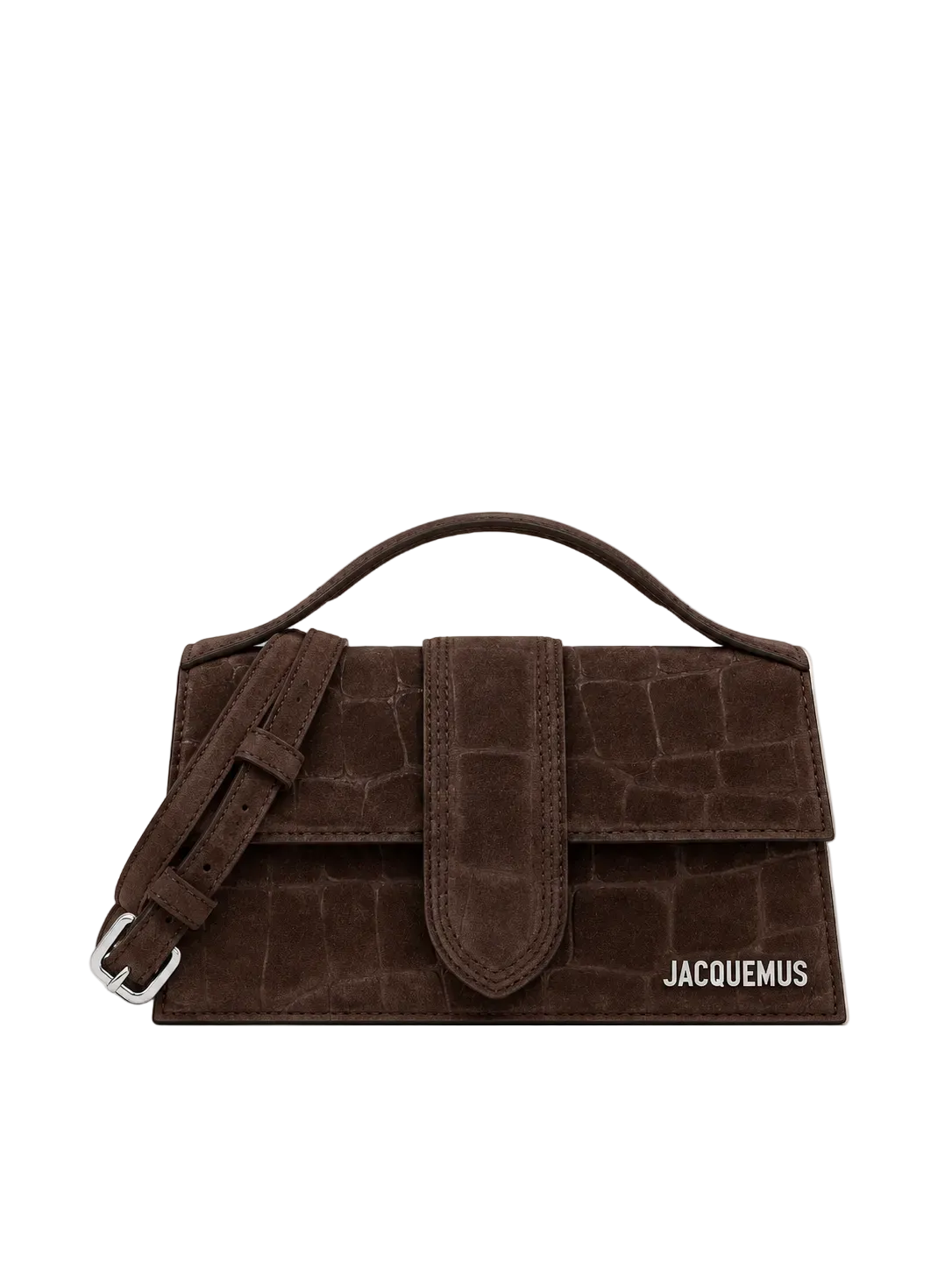 Jacquemus Le Grand Bambino Croco Marrone Scuro Scamosciata