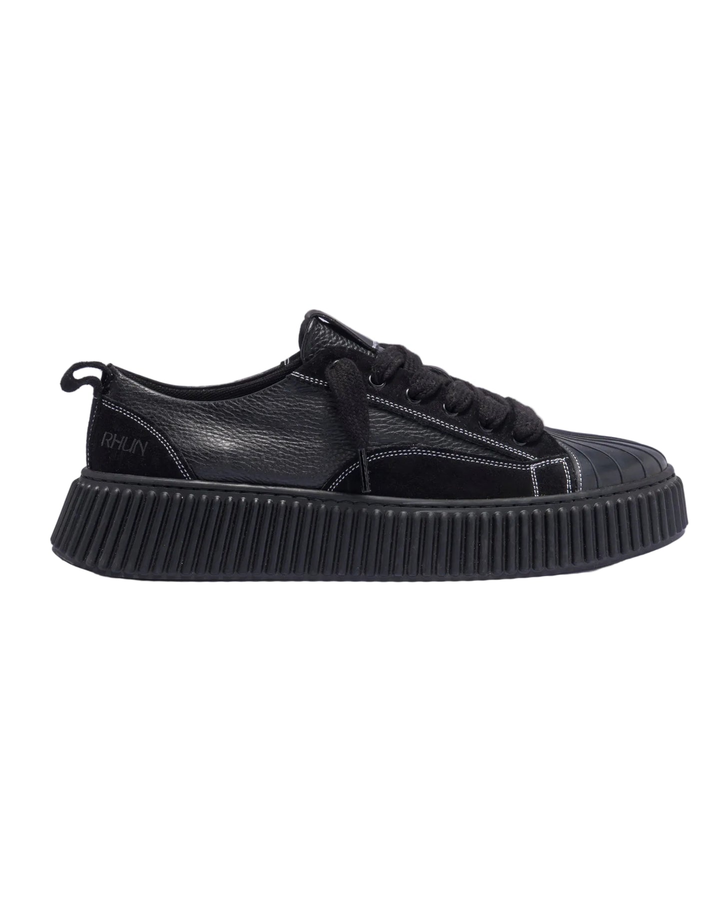 Sneakers 2025 Treble Triple Black Grain Leather