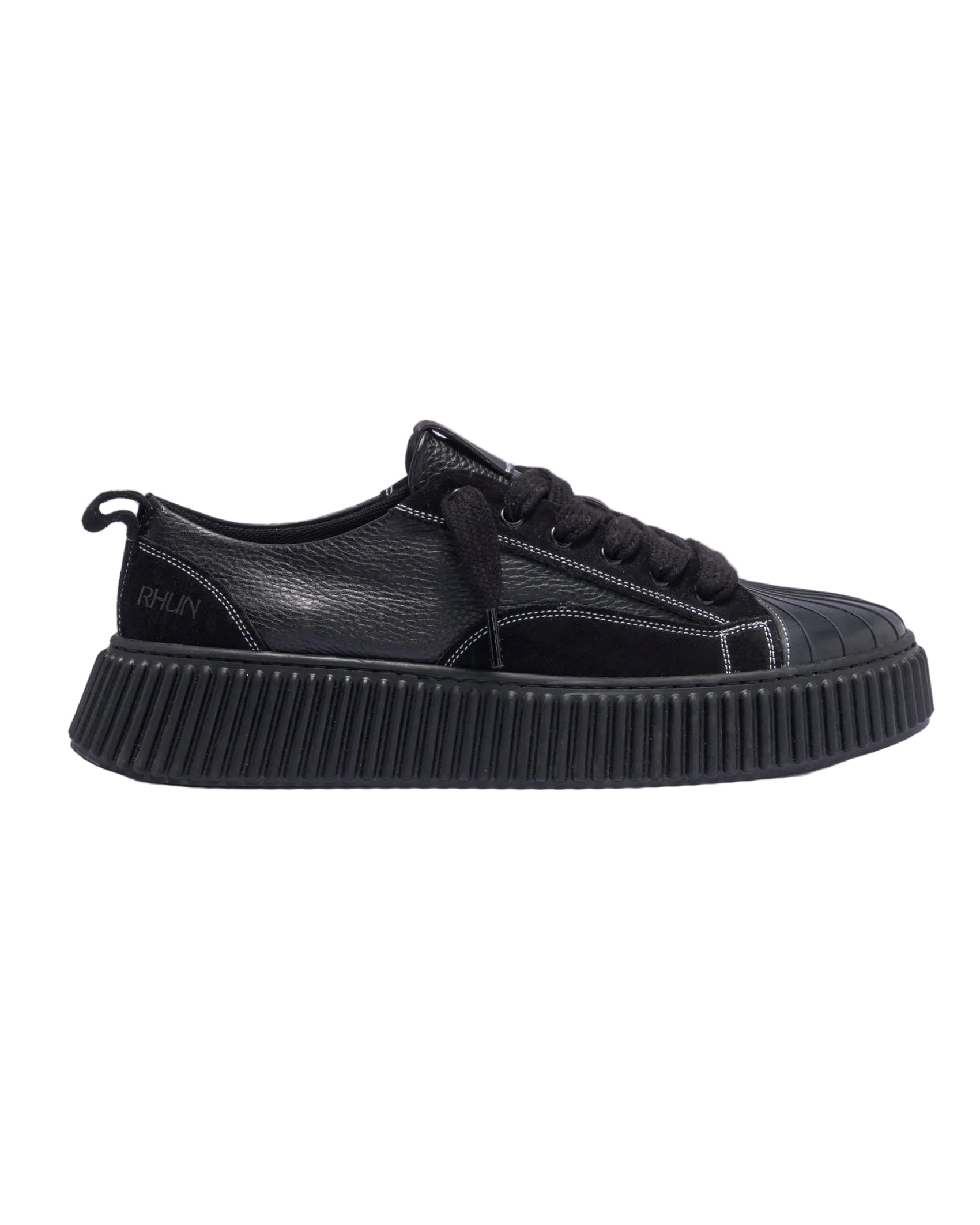 Sneakers 2025 Treble Triple Black Grain Leather