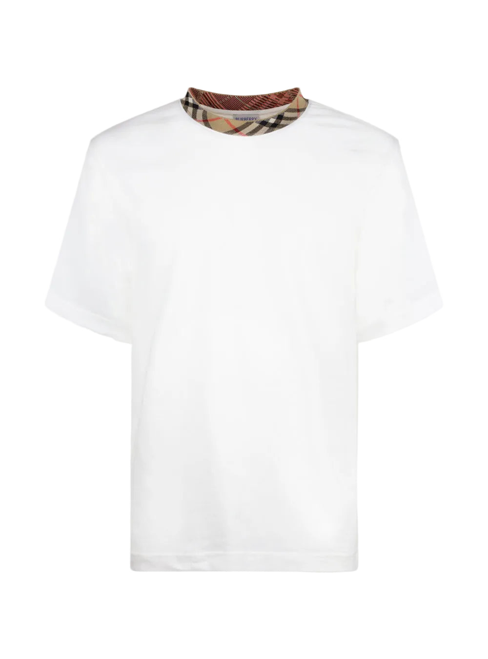 T-shirt in cotone con finiture Check