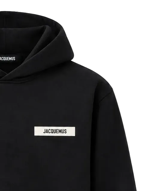 Jacquemus Felpa Gros Grain con cappuccio Nero