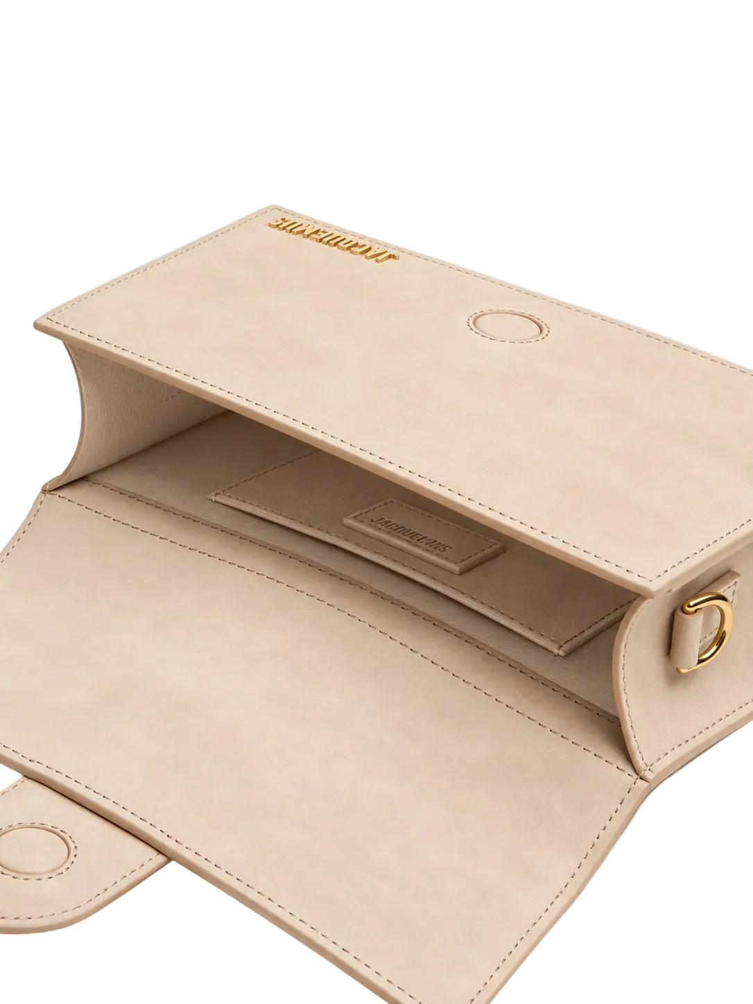 Jacquemus Le Grand Bambino camoscio beige aperta vista interna