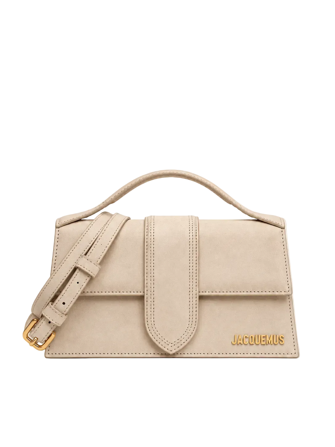 Jacquemus Le Grand Bambino camoscio beige fronte