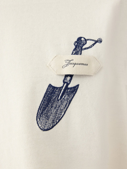 Jacquemus T-shirt Pelle Spade Off White