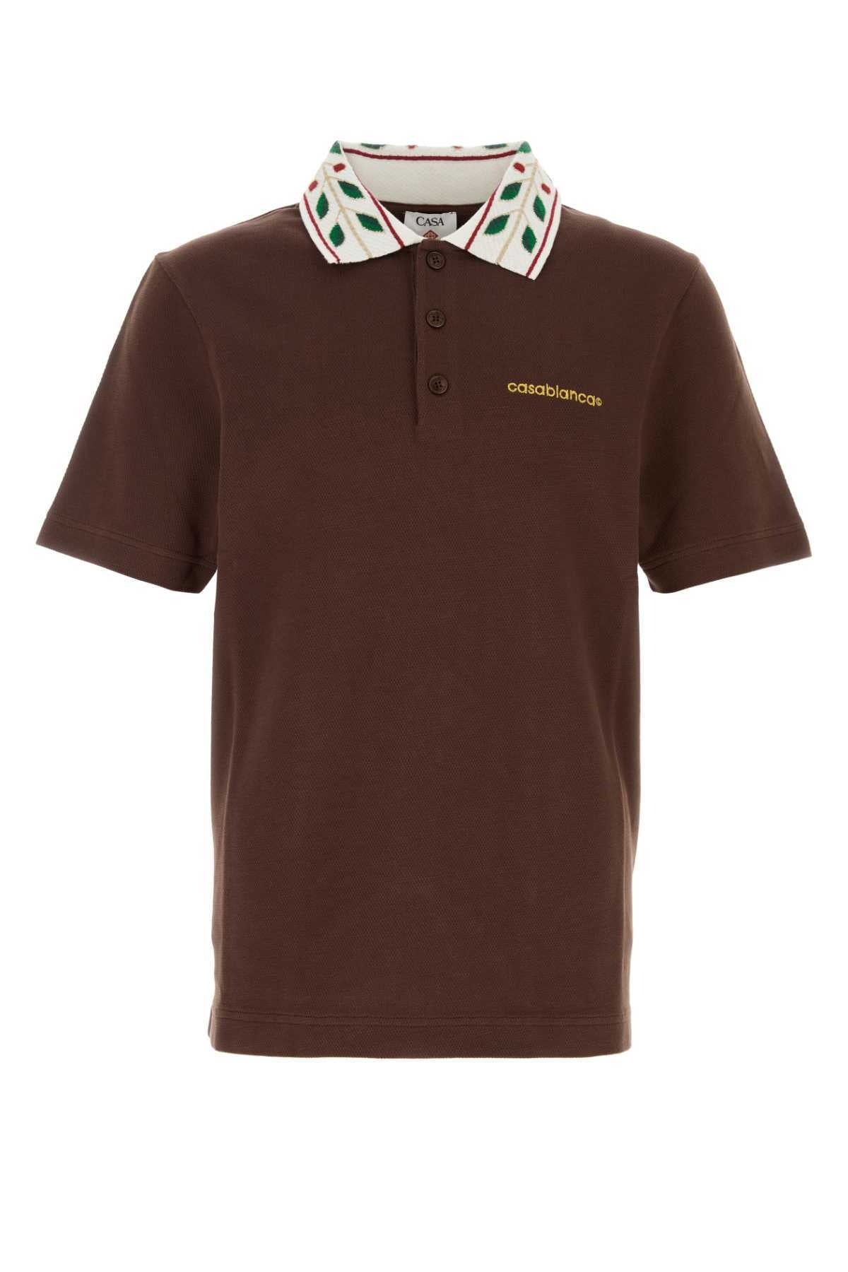 Textured Pique Brown - fronte