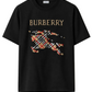 Burberry T-shirt Equestrian Knight Check Nero