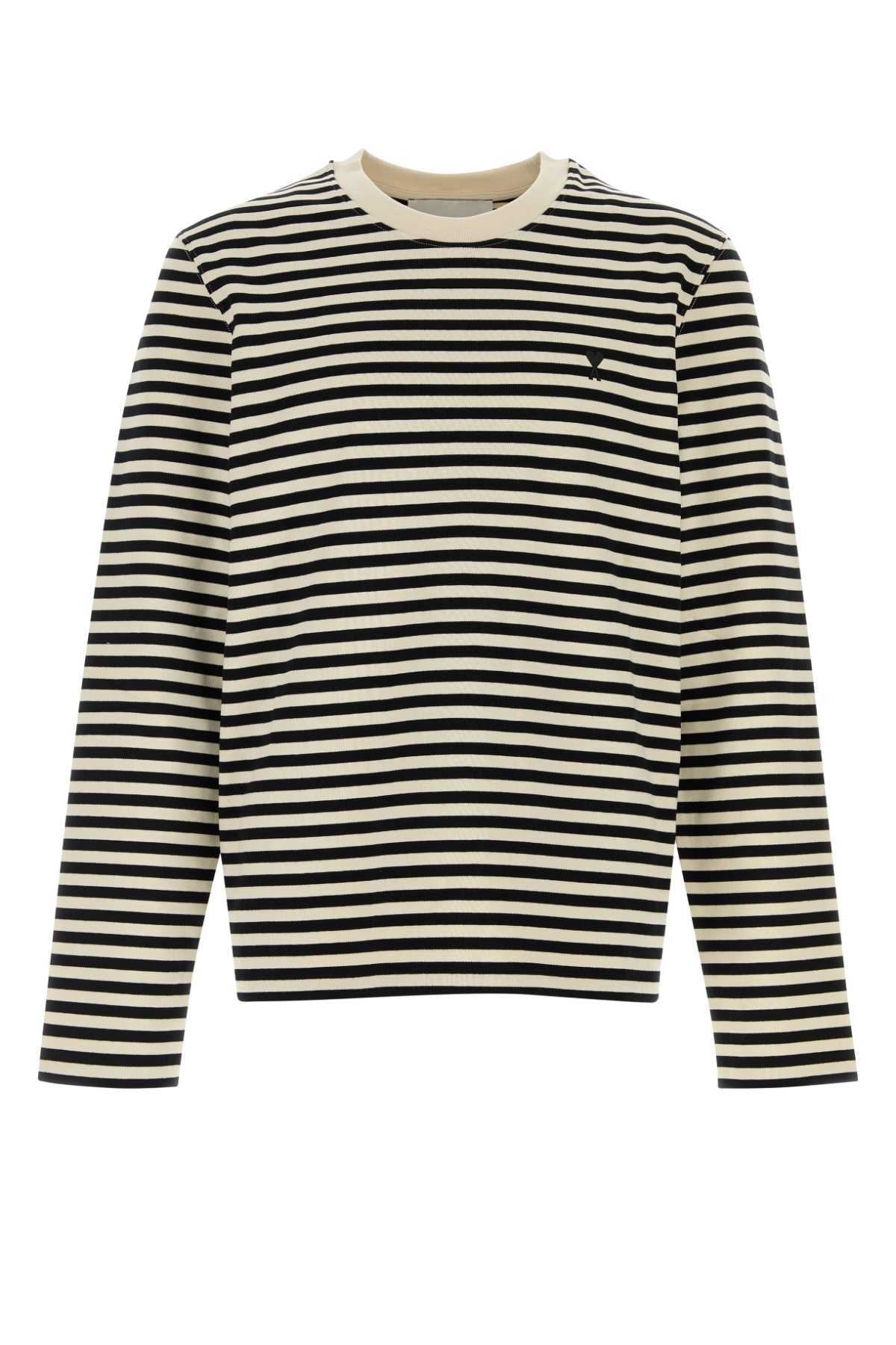 Long Sleeve Striped T-shirt with Ami de Coeur - fronte