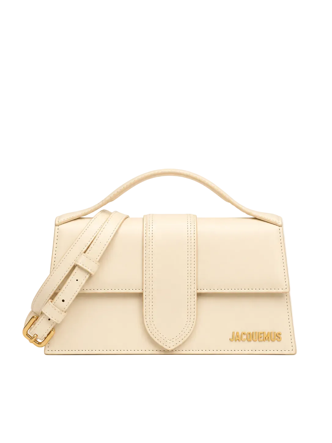 borsa jacquemus le grand bambino, vista frontale colorazione beige avorio
