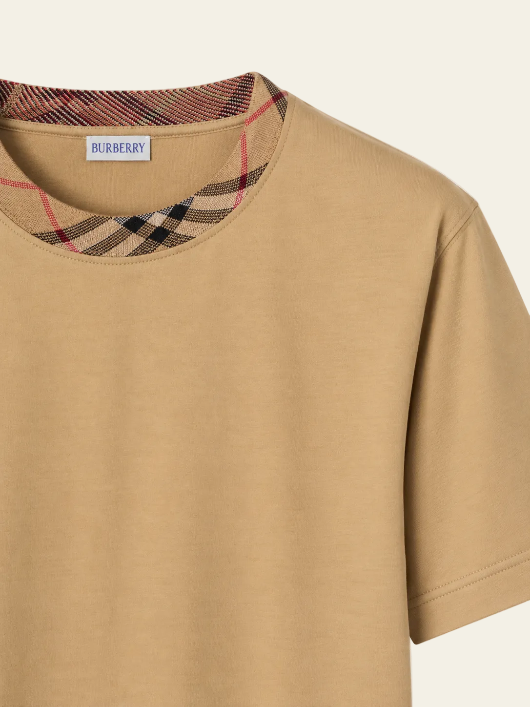 t shirt burberry check colletto dettaglio