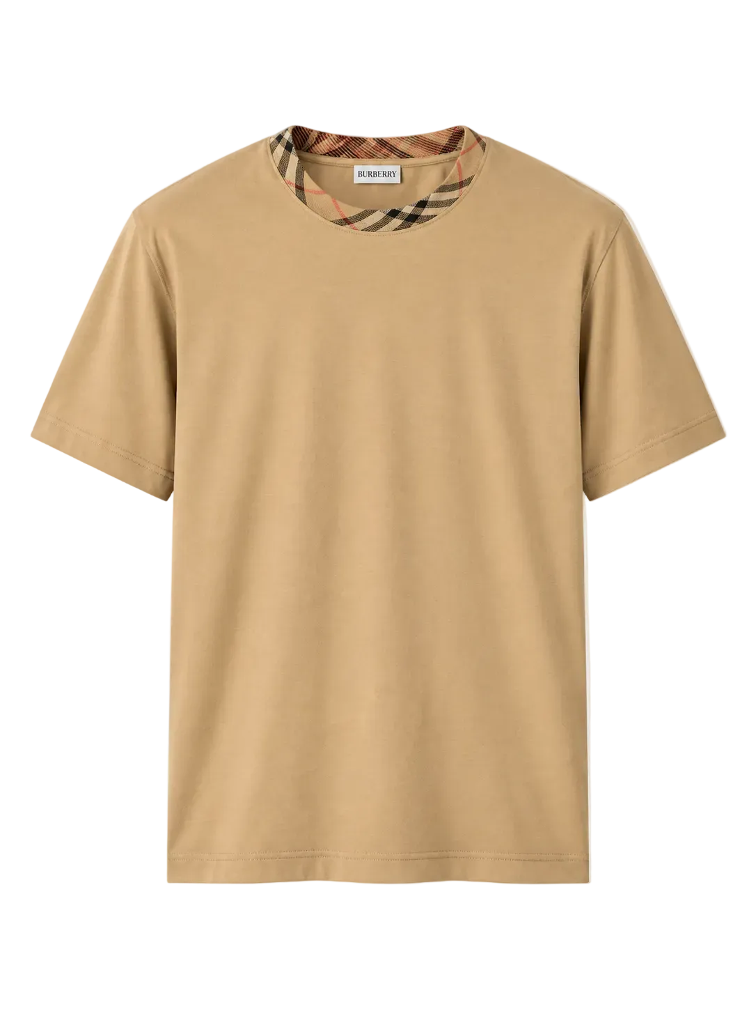 Burberry T-shirt girocollo Check marrone vista frontale