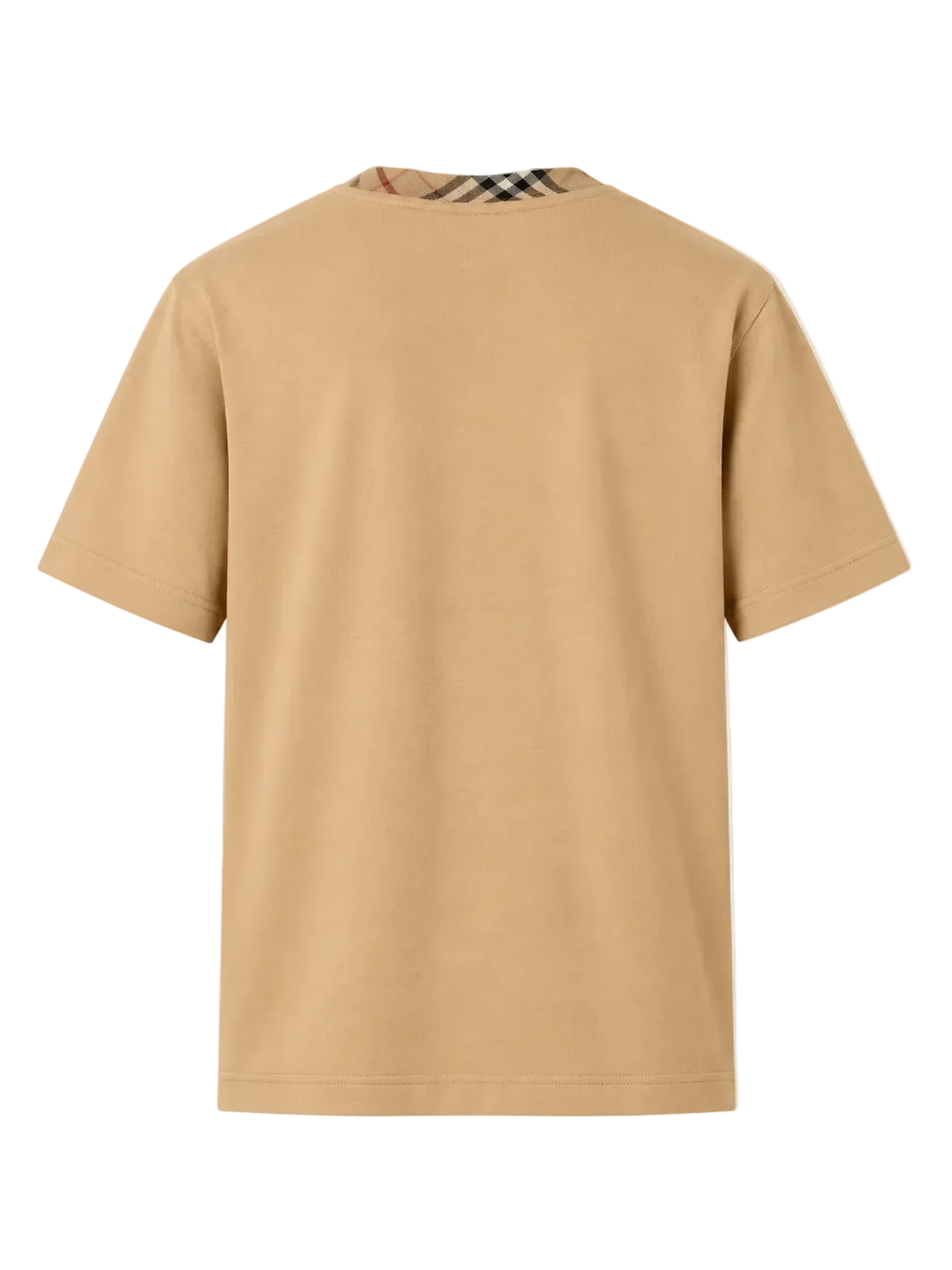 Burberry T-shirt girocollo Check marrone vista posteriore