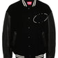 Bomber varsity in cotone e pelle