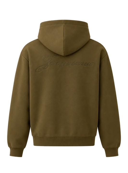 felpa hoodie jacquemus J logo verde vista posteriore
