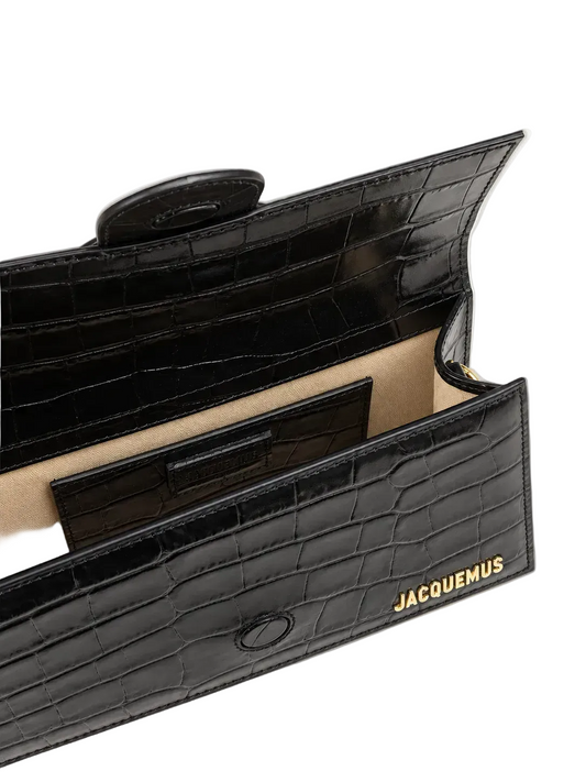 Jacquemus Le Grand Bambino Croco Nero aperta 