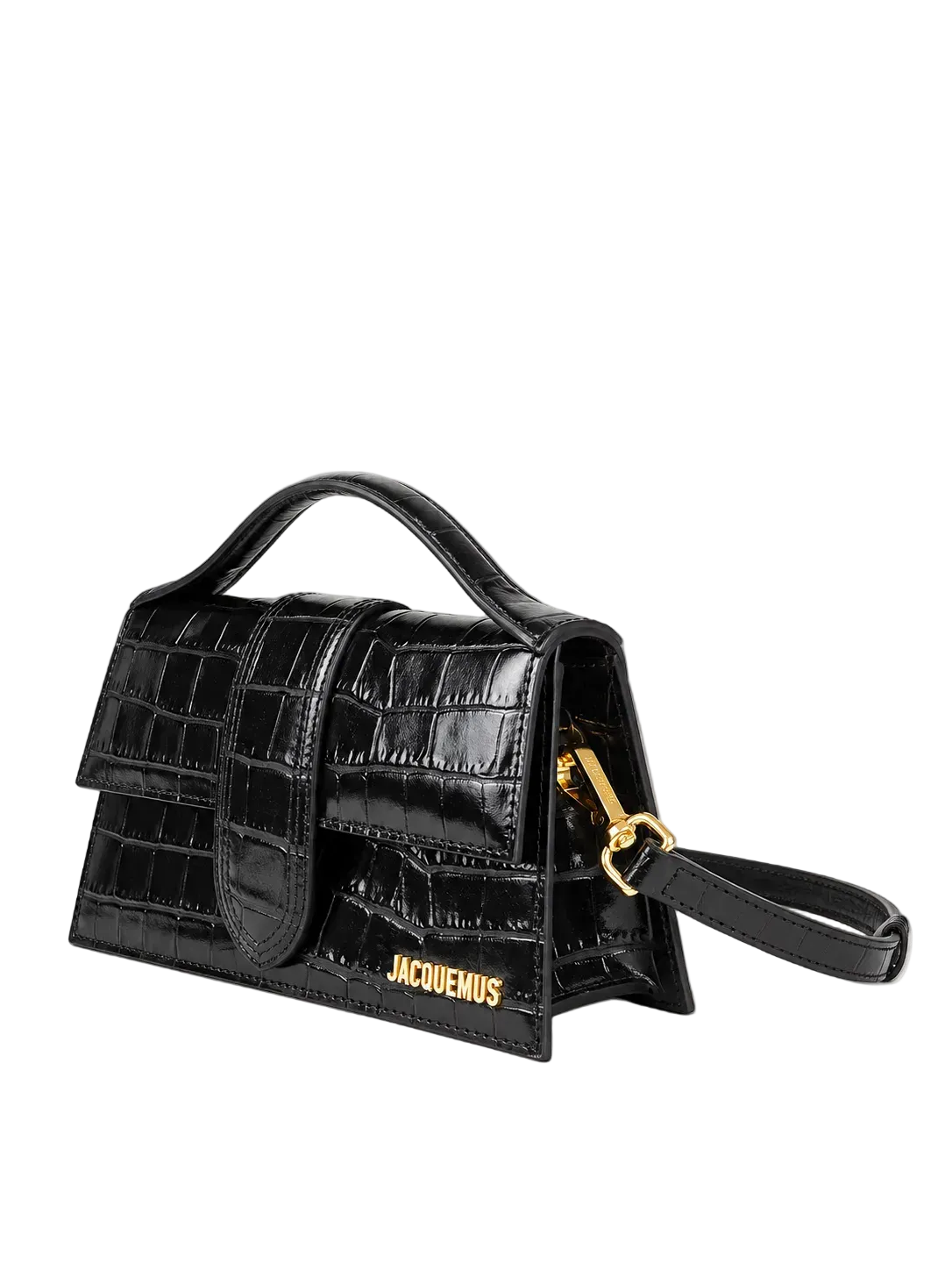 Jacquemus Le Grand Bambino Croco Nero lterale