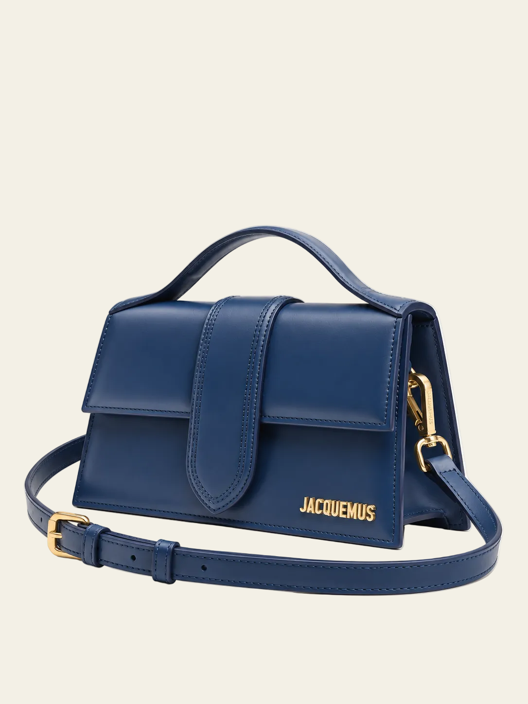 Jacquemus Le Grand Bambino blu vista laterale