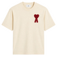 Ami Paris T-shirt logo "Ami de coeur" Beige