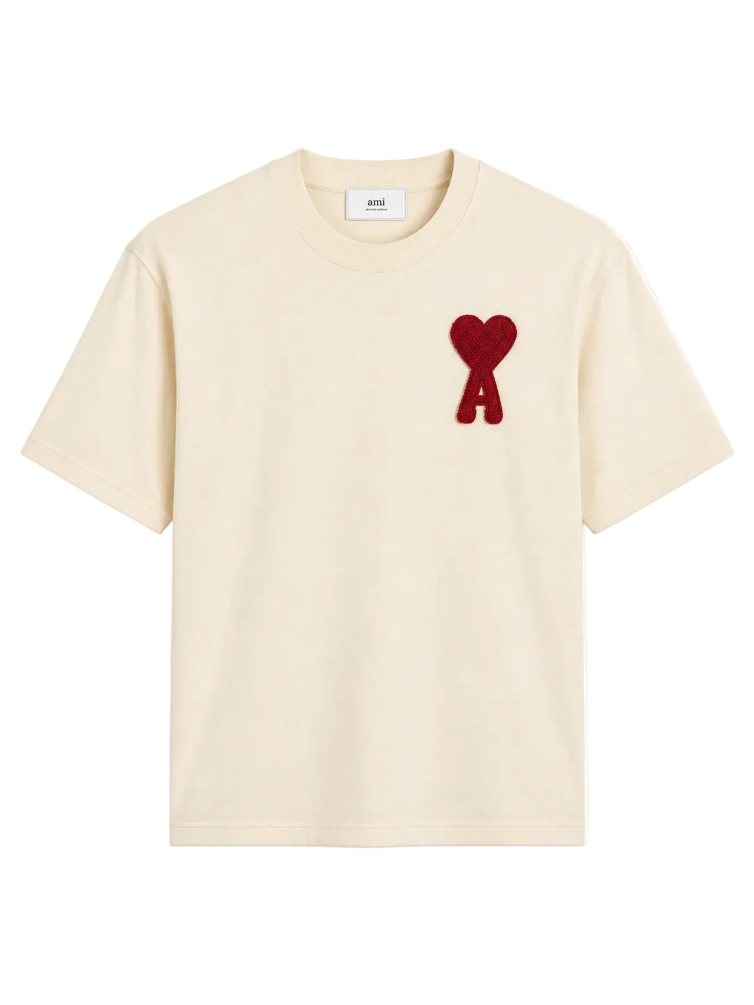 Ami Paris T-shirt logo "Ami de coeur" Beige