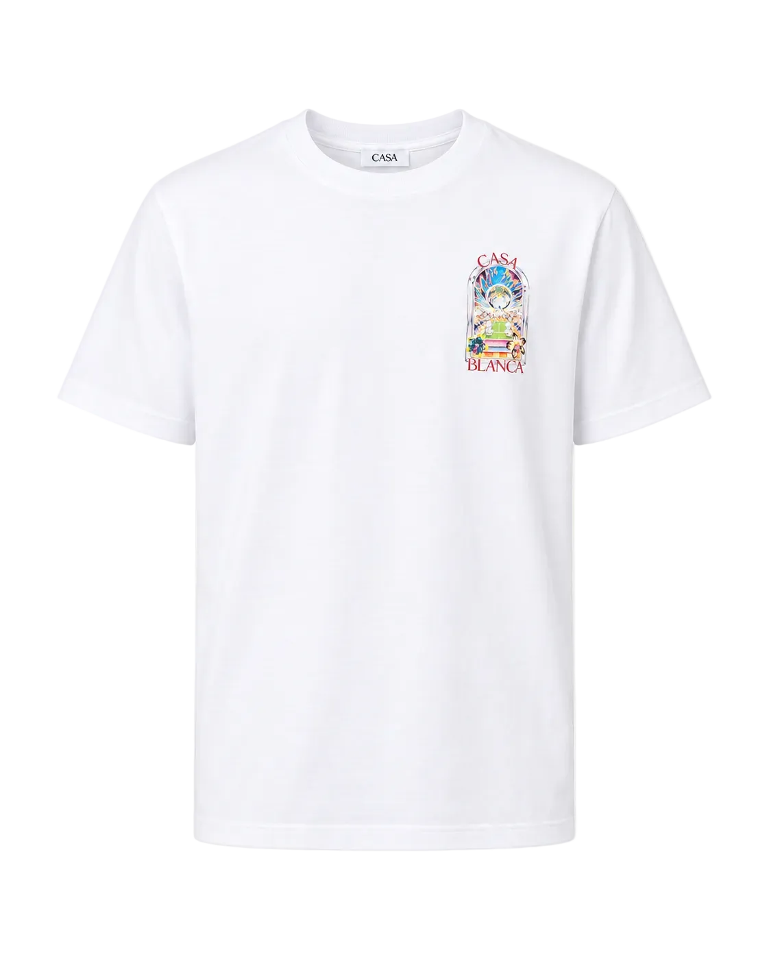 Casablanca T-shirt Tennis Landscape Bianco
