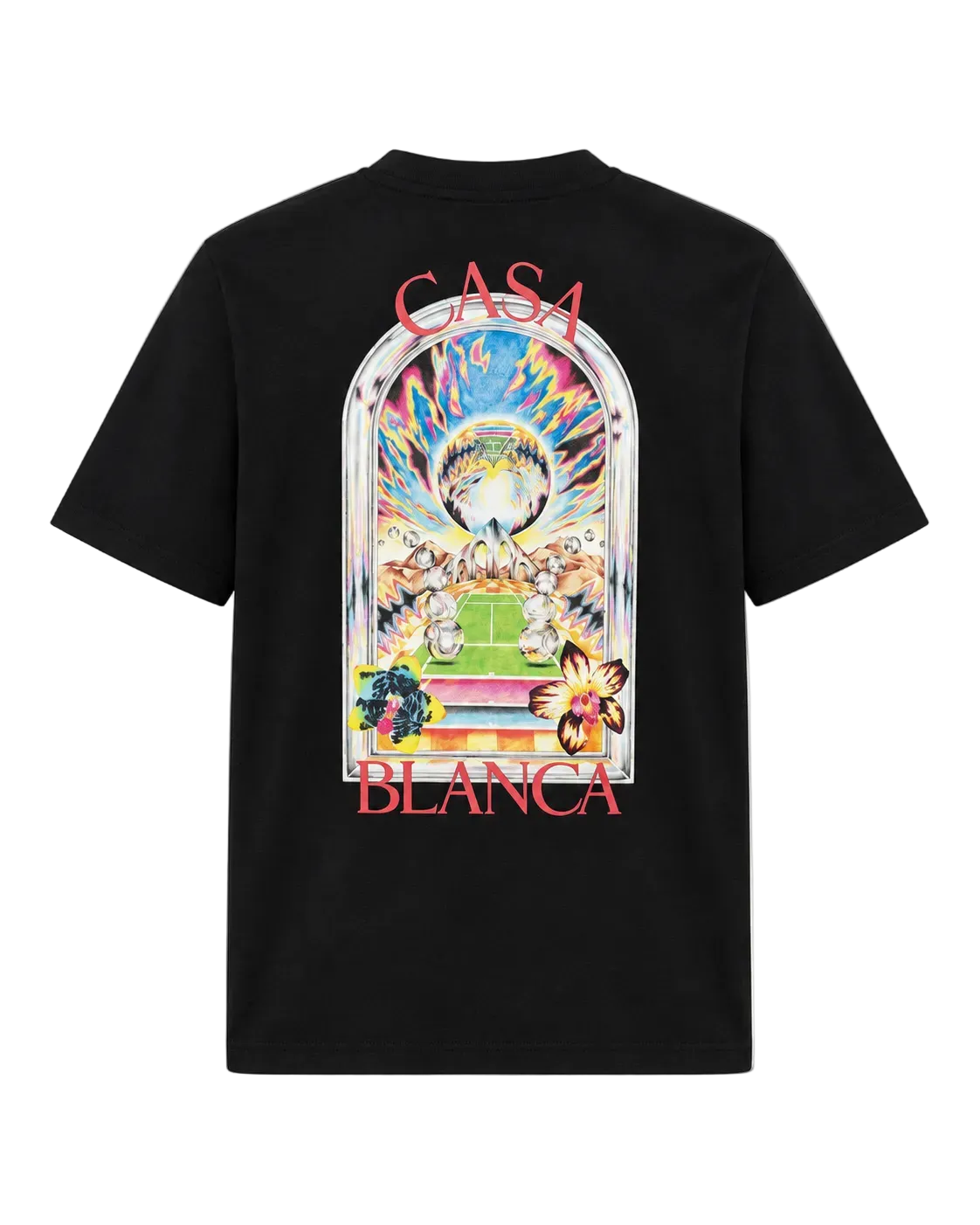 Casablanca T-shirt Tennis Landscape Nero