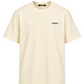 T-shirt Jacquemus Le Gros Grain beige con patch logo, vista frontale