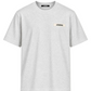 T-shirt Jacquemus Le Gros Grain grigia con patch logo, vista frontale