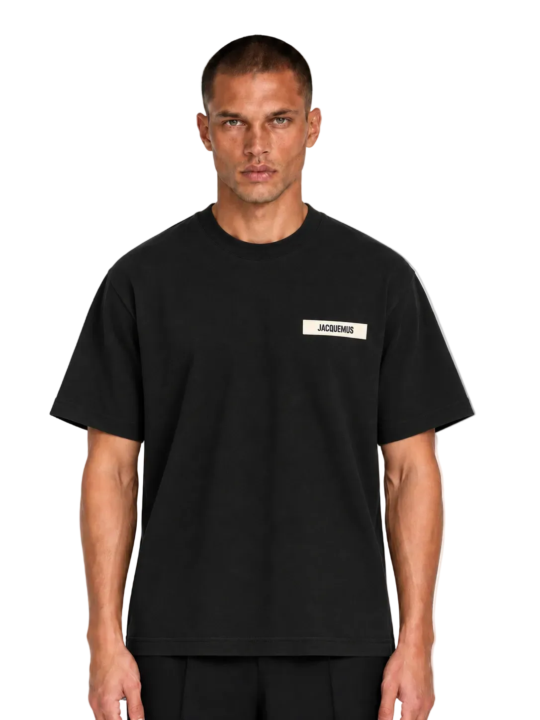 T-shirt Jacquemus Le Gros Grain nera, con targhetta