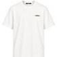 T-shirt Jacquemus Le Gros Grain bianca con patch logo, vista frontale