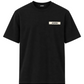 T-shirt Jacquemus Le Gros Grain nera con patch logo, vista frontale