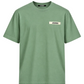 T-shirt Jacquemus Le Gros Grain verde chiaro con patch logo, vista frontale